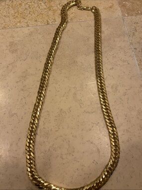 Gold-Tone Vintage Napier Cuban Link Chain Necklace